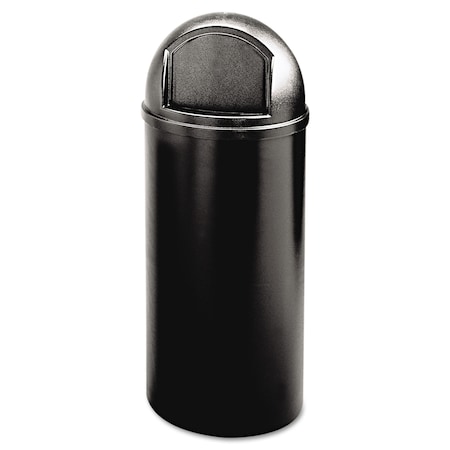 Rubbermaid Commercial 15 gal Round Indoor Plastic Can, Black, Side Door, Polyethylene FG816088BLA